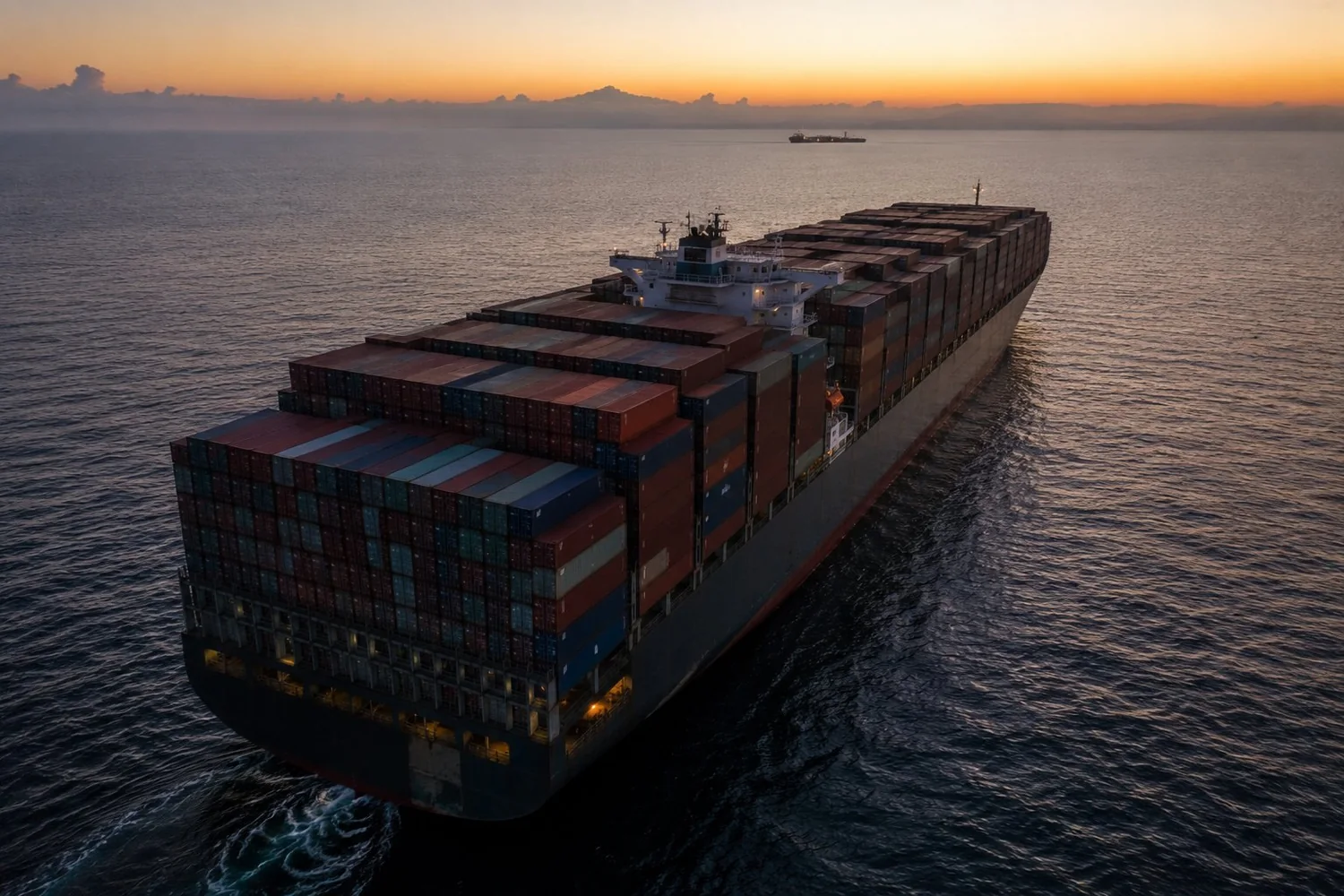Container ship entering global markets
